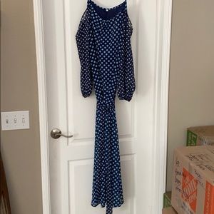 Off shoulder polka dot dress